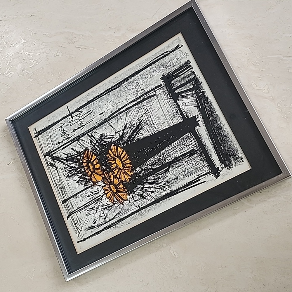 Bernard Buffet 'flowers' illustration/lithograph